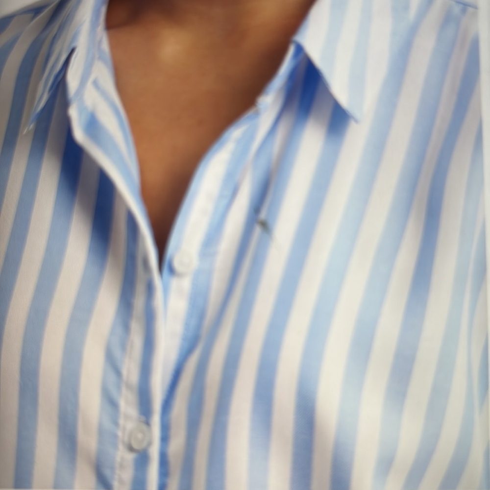 Beachlunchlounge Kenzie Stripe Button-Up Shirt Size large - Picture 3 of 8